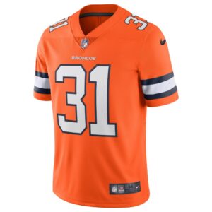 Men's Denver Broncos Justin Simmons Nike Orange Alternate Vapor Limited Jersey