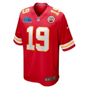 Men's Kansas City Chiefs Kadarius Toney Nike Red Super Bowl LVII Patch Game Jersey