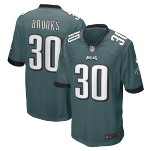 Men's Philadelphia Eagles Kennedy Brooks Nike Midnight Green Game Player Jersey