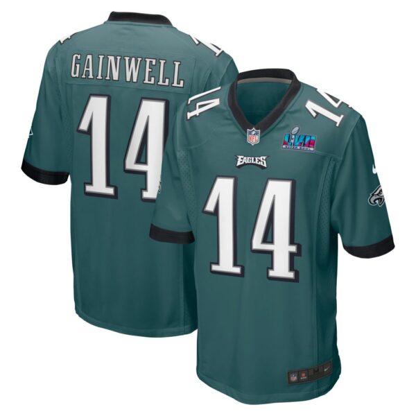 Men's Philadelphia Eagles Kenneth Gainwell Nike Midnight Green Super Bowl LVII Patch Game Jersey