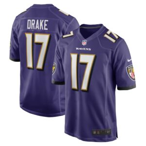 Men's Baltimore Ravens Kenyan Drake Nike Purple Game Player Jersey