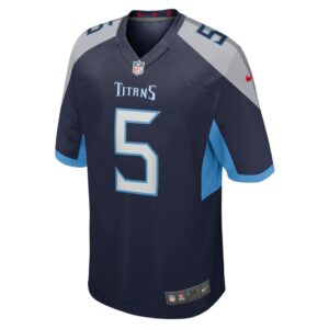 Men's Tennessee Titans Kevin Hogan Nike Navy Home Game Player Jersey