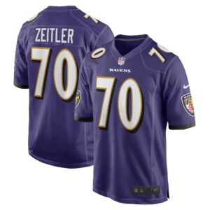 Men's Baltimore Ravens Kevin Zeitler Nike Purple Game Jersey