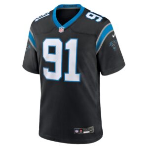 Men's Carolina Panthers Kobe Jones Nike Black Team Game Jersey