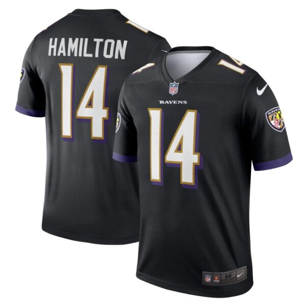 Men's Baltimore Ravens Kyle Hamilton Nike Black Legend Jersey