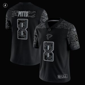 Men's Atlanta Falcons Kyle Pitts Nike Black RFLCTV Limited Jersey