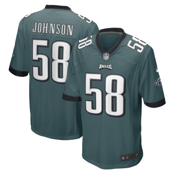 Men's Philadelphia Eagles Kyron Johnson Nike Midnight Green Game Player Jersey