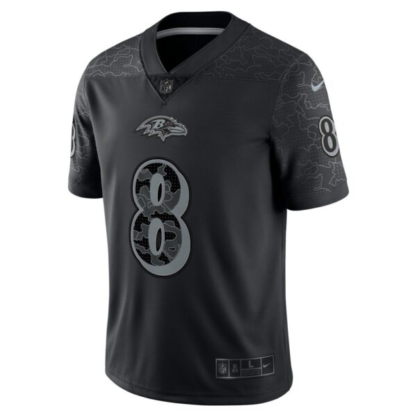 Men's Baltimore Ravens Lamar Jackson Nike Black RFLCTV Limited Jersey