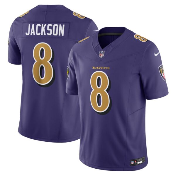 Men's Baltimore Ravens Lamar Jackson Nike Purple Vapor F.U.S.E. Limited Jersey