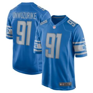 Men's Detroit Lions Levi Onwuzurike Nike Blue Player Game Jersey