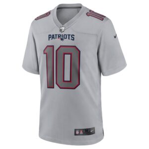 Men's New England Patriots Mac Jones Nike Gray Atmosphere Fashion Game Jersey