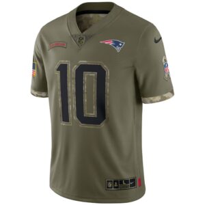 Men's New England Patriots Nike Olive 2022 Salute To Service Limited Jersey