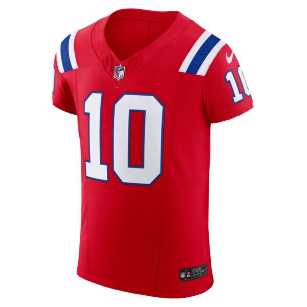 Mac Jones New England Patriots Nike Alternate Vapor F.U.S.E. Elite Jersey - Red