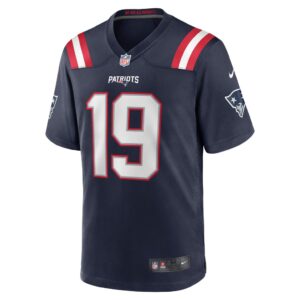 Men's New England Patriots Malcolm Perry Nike Navy Game Player Jersey