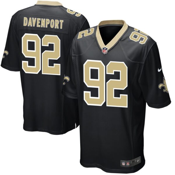 Men's Nike Marcus Davenport Black New Orleans Saints Game Player Jersey