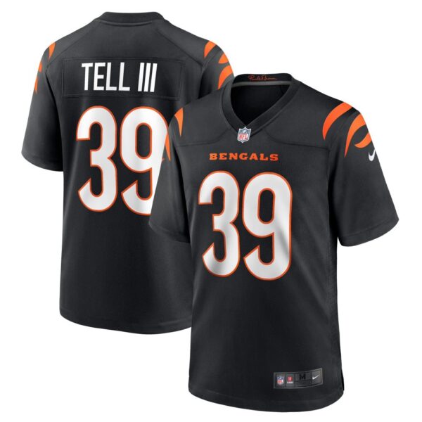 Men's Cincinnati Bengals Marvell Tell III Nike Black Game Player Jersey