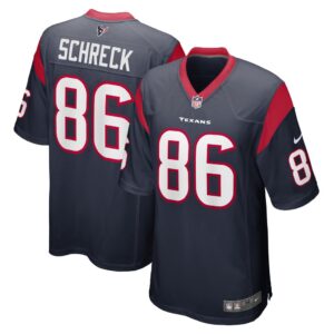 Men's Houston Texans Mason Schreck Nike Navy Game Player Jersey