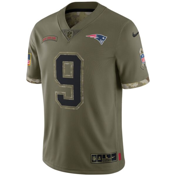 Men's New England Patriots Nike Olive 2022 Salute To Service Limited Jersey