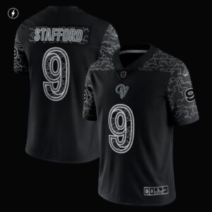 Men's Los Angeles Rams Matthew Stafford Nike Black RFLCTV Limited Jersey