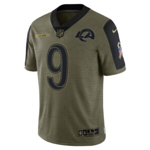 Men's Nike Matthew Stafford Olive Los Angeles Rams 2021 Salute To Service Limited Player Jersey