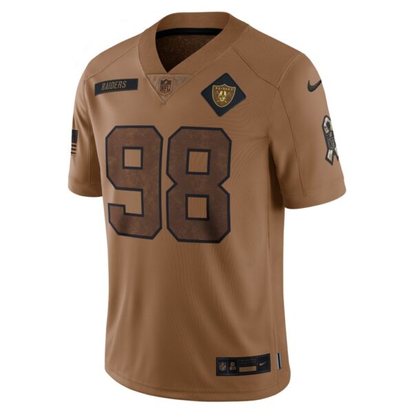 Maxx Crosby Las Vegas Raiders Nike 2023 Salute To Service Limited Jersey - Brown