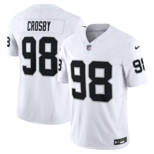 Men's Las Vegas Raiders Maxx Crosby Nike White Vapor F.U.S.E. Limited Jersey