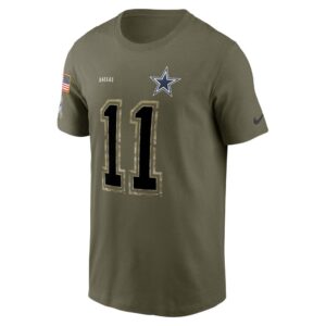 Men's Dallas Cowboys Micah Parsons Nike Olive 2022 Salute To Service Name & Number T-Shirt