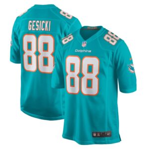 Men's Miami Dolphins Mike Gesicki Nike Aqua Game Player Jersey