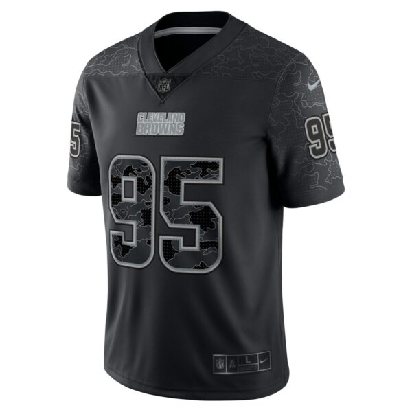 Men's Cleveland Browns Myles Garrett Nike Black RFLCTV Limited Jersey