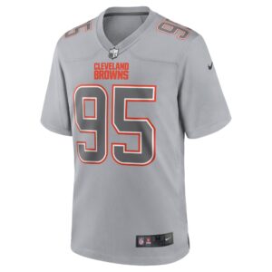 Men's Cleveland Browns Myles Garrett Nike Gray Atmosphere Fashion Game Jersey