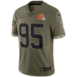 Men's Cleveland Browns Nike Olive 2022 Salute To Service Limited Jersey