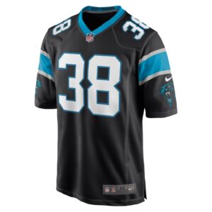 Men's Carolina Panthers Myles Hartsfield Nike Black Game Jersey