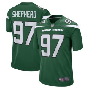 Men's New York Jets Nathan Shepherd Nike Gotham Green Game Jersey