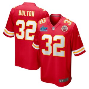 Men's Kansas City Chiefs Nick Bolton Nike Red Super Bowl LVII Patch Game Jersey