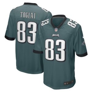 Men's Philadelphia Eagles Noah Togiai Nike Midnight Green Game Player Jersey