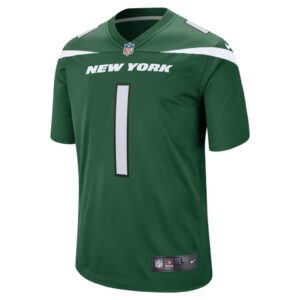 Men's New York Jets Number 1 Dad Nike Gotham Green Game Jersey