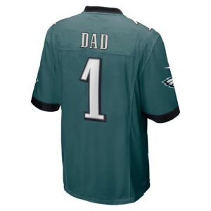 Men's Philadelphia Eagles Number 1 Dad Nike Midnight Green Game Jersey