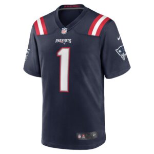 Men's New England Patriots Number 1 Dad Nike Navy Game Jersey