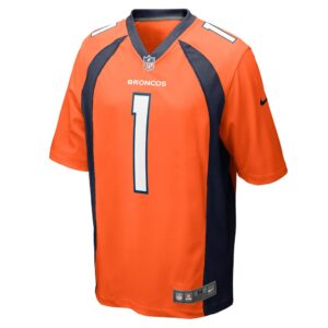 Men's Denver Broncos Number 1 Dad Nike Orange Game Jersey