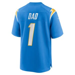 Men's Los Angeles Chargers Number 1 Dad Nike Powder Blue Game Jersey