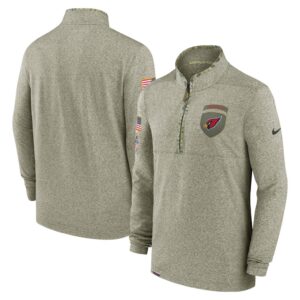 Men's Arizona Cardinals Nike Olive 2022 Salute to Service Shield Quarter-Zip Top