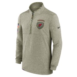 Men's Arizona Cardinals Nike Olive 2022 Salute to Service Shield Quarter-Zip Top