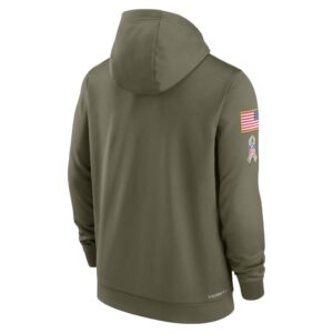 Men's Arizona Cardinals Nike Olive 2022 Salute to Service Therma Performance Pullover Hoodie