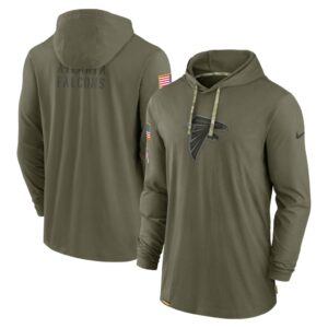 Men's Atlanta Falcons Nike Olive 2022 Salute to Service Tonal Pullover Hoodie