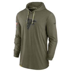 Men's Atlanta Falcons Nike Olive 2022 Salute to Service Tonal Pullover Hoodie