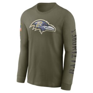 Men's Baltimore Ravens Nike Olive 2022 Salute To Service Long Sleeve T-Shirt