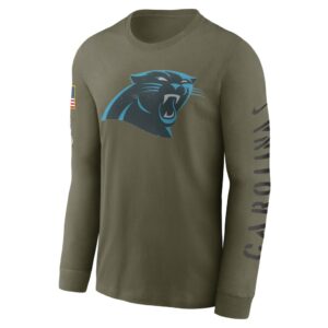 Men's Carolina Panthers Nike Olive 2022 Salute To Service Long Sleeve T-Shirt