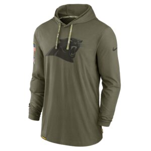 Men's Carolina Panthers Nike Olive 2022 Salute to Service Tonal Pullover Hoodie