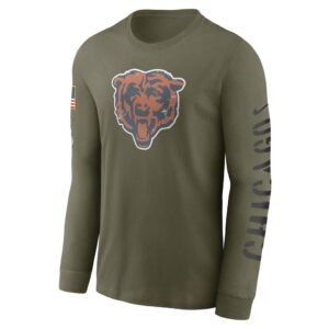 Men's Chicago Bears Nike Olive 2022 Salute To Service Long Sleeve T-Shirt