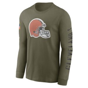 Men's Cleveland Browns Nike Olive 2022 Salute To Service Long Sleeve T-Shirt